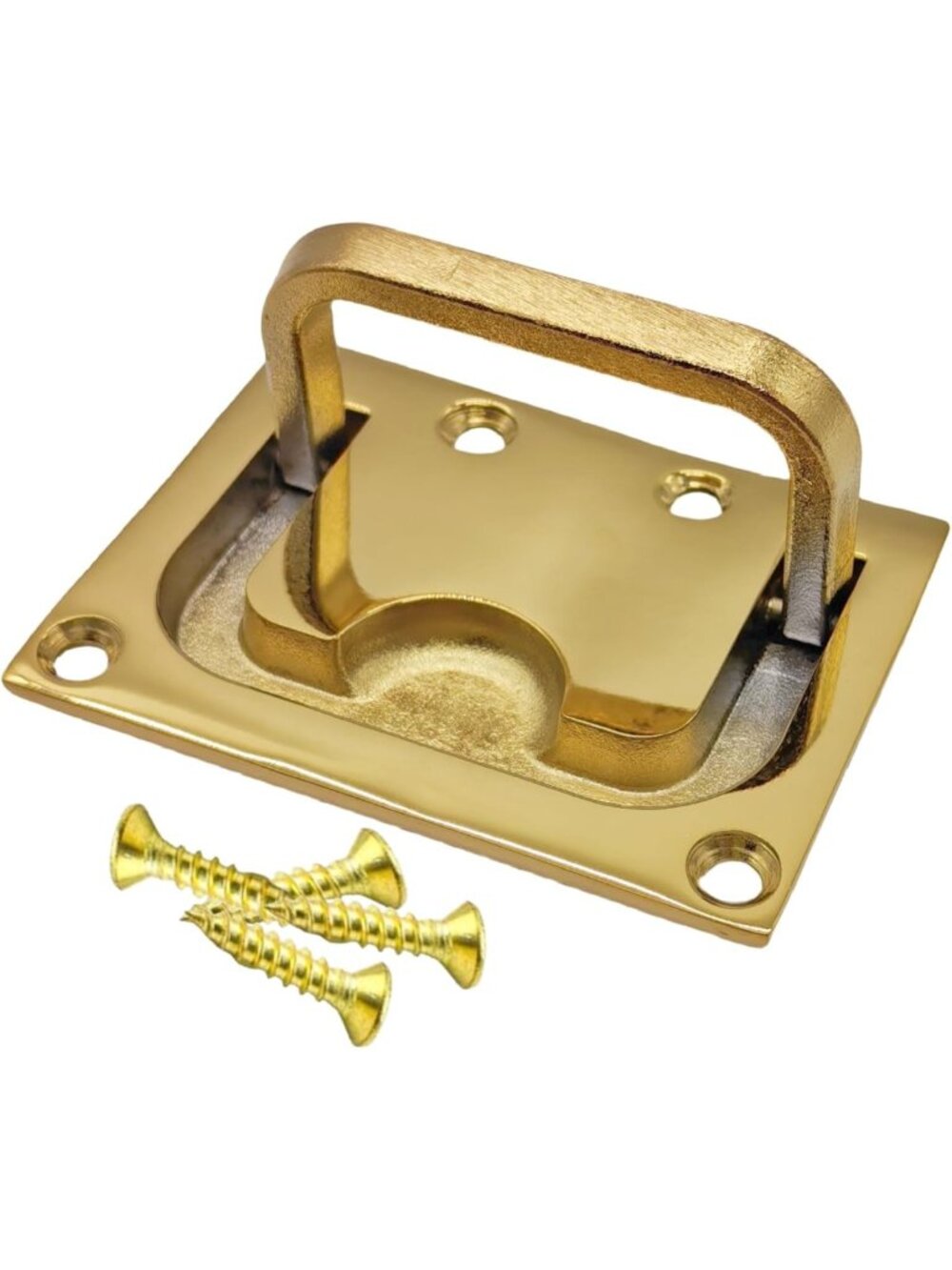 Flat Ring Handles - 316 Stainless Steel, Black/Gold Flush Pulls for Boats